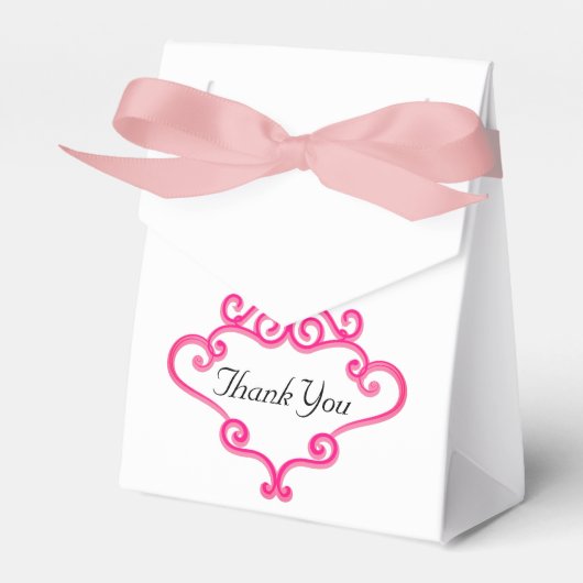 ピンクかわいらしの十字架とスクロールのカスタマイズ可能な洗礼 フェイバーボックス (正面サイド)