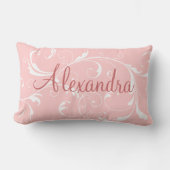 ピンクかわいらしの名パーソナライズされた枕 ランバークッション (正面)