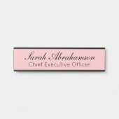ピンクかわいらしの名前プレート- Office Door Sign サインプレート (正面)