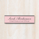 ピンクかわいらしの名前プレート- Office Door Sign サインプレート (正面)