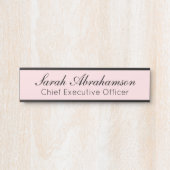 ピンクかわいらしの名前プレート- Office Door Sign サインプレート (正面)