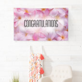 ピンクかわいらしの夏の花おめでとう 横断幕 (インサイチュ)