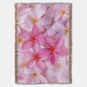 ピンクかわいらしの夏の花 スローブランケット (正面縦)