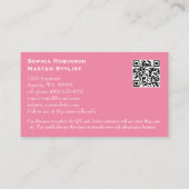 ピンクかわいらしの大理石およびフェイク金ゴールド名刺 割引カード (裏面)