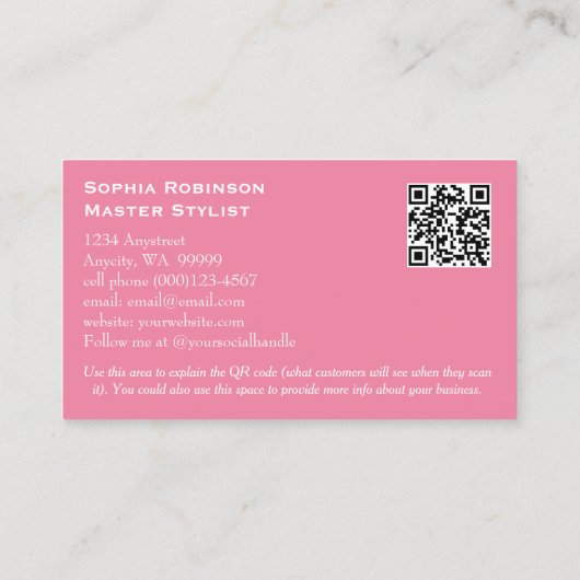 ピンクかわいらしの大理石およびフェイク金ゴールド名刺 割引カード (裏面)