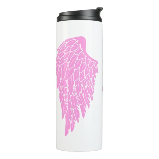 ピンクかわいらしの天使の翼パーソナライズされた タンブラー (回転左)