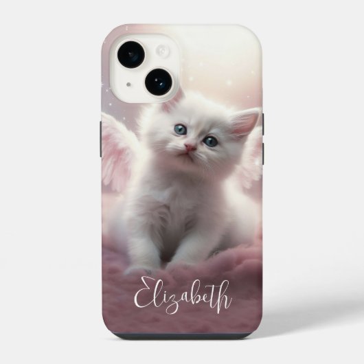 ピンクかわいらしの子猫 iPhoneケース (裏面)