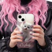 ピンクかわいらしの子猫 iPhoneケース