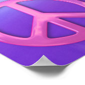 ピンクかわいらしの平和サイン ポスター (角)