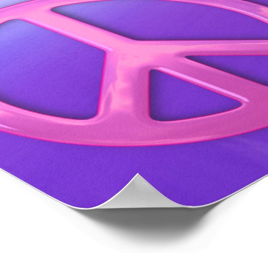 ピンクかわいらしの平和サイン ポスター (角)