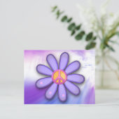 ピンクかわいらしの平和サイン ポストカード (スタンド正面)