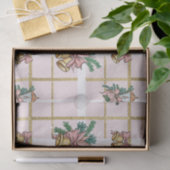 ピンクかわいらしの幾何学的およびクリスマスベル 薄葉紙 (ギフト)