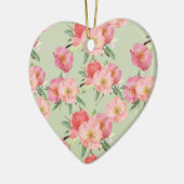 ピンクかわいらしの庭の花の水色 セラミックオーナメント (左)