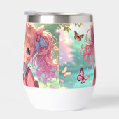 ピンクかわいらしの弁髪をしたアニメの少女 (右面)