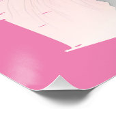 ピンクかわいらしの弓の光沢のあるポスター付き子猫 ポスター (コーナー)