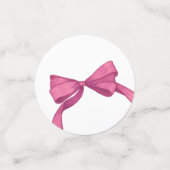 ピンクかわいらしの弓の写真未来の明るい卒業 コンフェッティ (スモール正面)