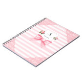 ピンクかわいらしの弓コケットの美学 ノートブック (左側)