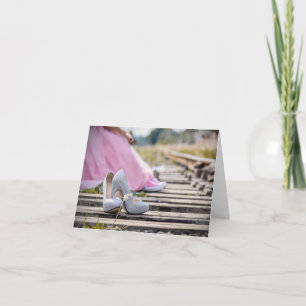 ピンクかわいらしの愛らしいウェディングシャワーギフトカードで カード