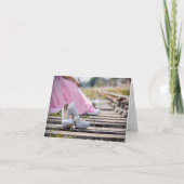 ピンクかわいらしの愛らしいウェディングシャワーギフトカードで カード (正面)