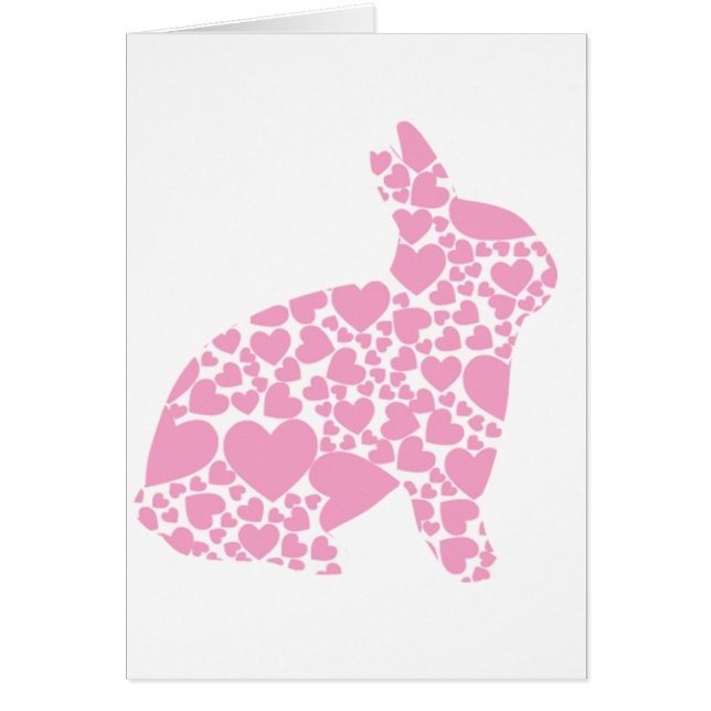 ピンクかわいらしの愛ハートバニーラビット – 名前を追加 (正面)