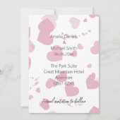 ピンクかわいらしの愛ハート写真カードの日付を保存 セーブザデート (裏面)