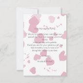 ピンクかわいらしの愛ハート写真 サンキューカード (裏面)