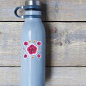 ピンクかわいらしの手描きフローラ シール