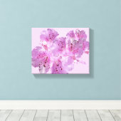 ピンクかわいらしの春の花のフローラ美モダンしい キャンバスプリント (インサイチュ (ウッドフロア))