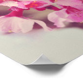 ピンクかわいらしの木の花の写真 ポスター (角)