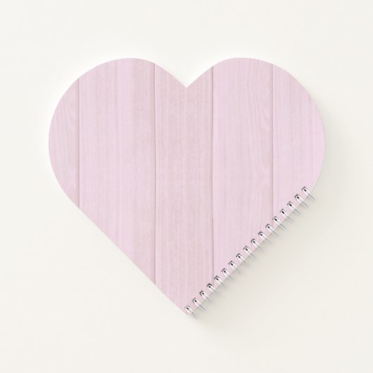 ピンクかわいらしの木レースのハート形結婚の ノートブック (裏面)