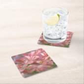 ピンクかわいらしの枝 スクエアペーパーコースター (インサイチュ)