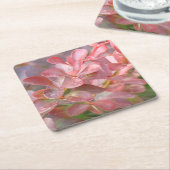 ピンクかわいらしの枝 スクエアペーパーコースター (アングル)