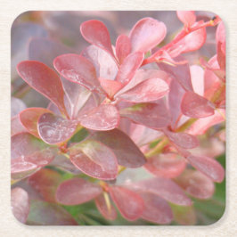 ピンクかわいらしの枝 スクエアペーパーコースター
