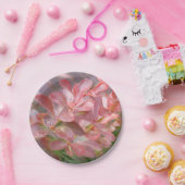 ピンクかわいらしの枝 ペーパープレート (パーティー)