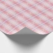 ピンクかわいらしの格子模様のギフトラップ ラッピングペーパー (角)