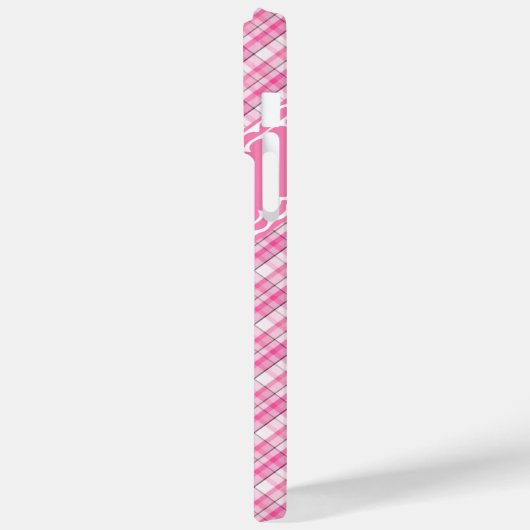 ピンクかわいらしの格子模様のタータンチェック名前をカスタムする Case-Mate iPhoneケース (裏面 / 左)