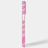 ピンクかわいらしの格子模様のタータンチェック名前をカスタムする Case-Mate iPhoneケース (裏面 / 右)