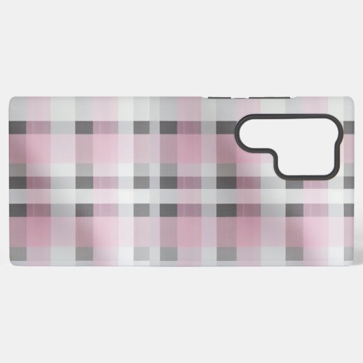 ピンクかわいらしの格子模様 – トレンディータータンチェック SAMSUNG GALAXYケース (裏面横)