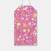 ピンクかわいらしの植物野草フローラギフトラベル ギフトタグ (正面)