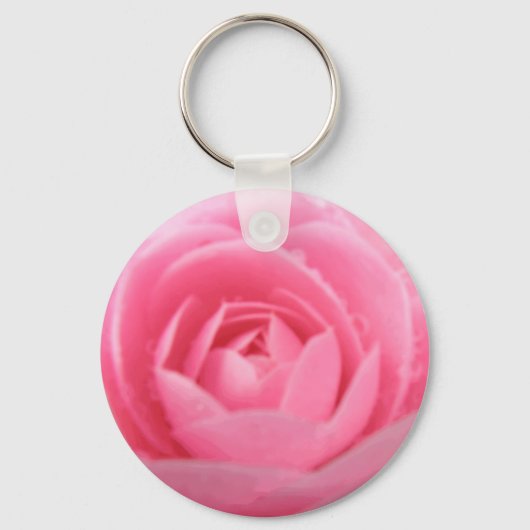 ピンクかわいらしの椿の花キーチェーン キーホルダー (正面)
