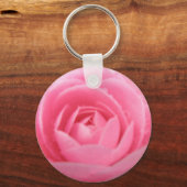 ピンクかわいらしの椿の花キーチェーン キーホルダー (正面)