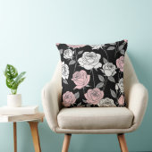 ピンクかわいらしの様式化バラ クッション (椅子)