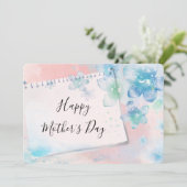 ピンクかわいらしの母の日に青い花を シーズンカード (スタンド正面)