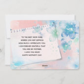 ピンクかわいらしの母の日に青い花を シーズンカード (裏面)