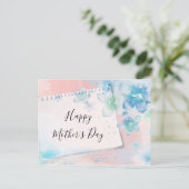 ピンクかわいらしの母の日に青い花を シーズンポストカード (スタンド正面)