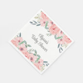 ピンクかわいらしの水の色のフローラ赤ちゃん女の子シャワー スタンダードランチョンナプキン (角)