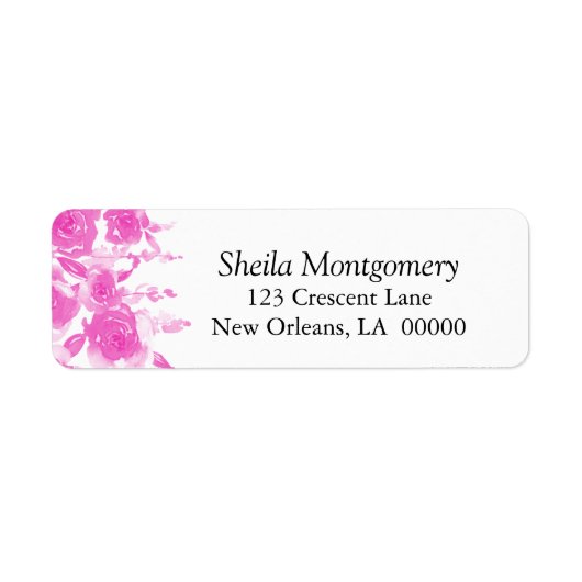 ピンクかわいらしの水の色バラ ラベル (正面)