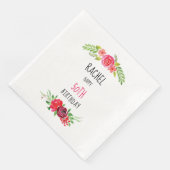 ピンクかわいらしの水カラーバラハッピーバースデー文字- (コーナー)