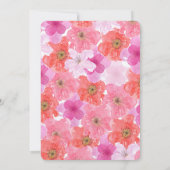 ピンクかわいらしの水彩フローラブライダルシャワー 招待状 (裏面)