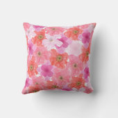 ピンクかわいらしの水彩フローラ クッション (裏面)